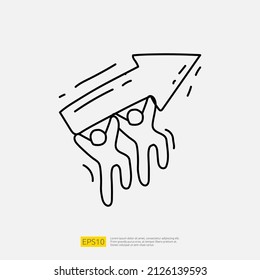 business partner and teamwork doodle icon illustration concept