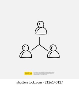 concepto de icono del doodle de trabajo en equipo y de socio de negocios