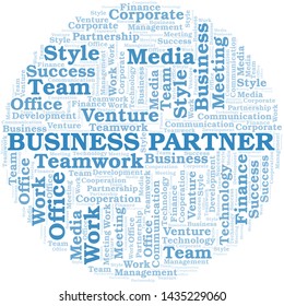 Business Partner word cloud. Collage made with text only.