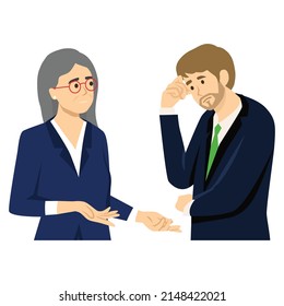 Los socios comerciales discuten documentos e ideas en la reunión. diseño de doodle vectorial de estilo de ilustración plana.