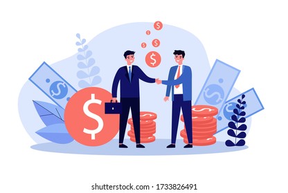 Business partners handshake. Businesspeople shaking hands with each other, finishing negotiations, closing agreement. Can be used for business success, partnership, teamwork concept