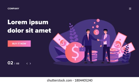Business partners handshake. Businesspeople shaking hands with each other, finishing negotiations, closing agreement. Can be used for business success, partnership, teamwork concept