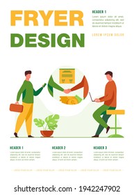 Business partners handshake. Business people shaking hands with each other over stack of money, closing deal. Vector illustration for startup, partnership, trust, investment, finance concept