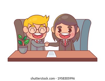 Business partners handshake Premium Vector
