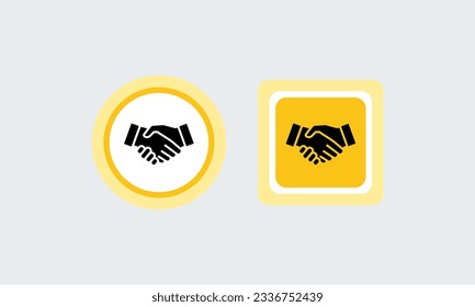 Business partners handshake web icon. Successful deal. Vector isolated vector pictogram