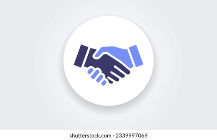 Business partners handshake web icon. Successful deal. Vector isolated vector pictogram