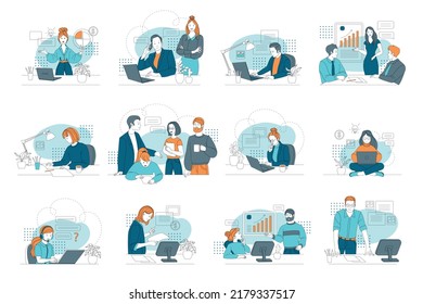 Business partners. Isolated vector illustration