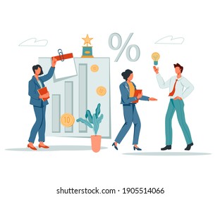 Business partners shaking hands and concluding a deal, flat vector illustration isolated on white background. Entrepreneur and sponsor beginning startup. Partnership  and business offer concept.