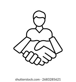 Geschäftspartner Thinline-Symbol , Vektor, Pixel perfekt, Illustratordatei  