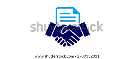 Business Partnership Agreement icon. Flat Icon, handshake, contract, document file, collaboration, negotiation, teamwork, corporate, management, trust