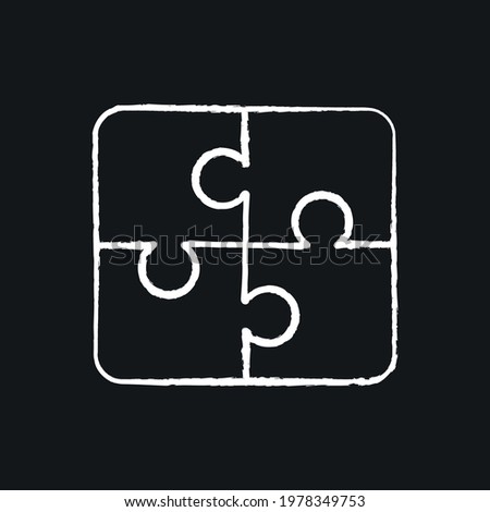 Business partnership chalk icon. Synergy, teamwork, collaboration, research, meeting. Thin line vector black and white illustration.