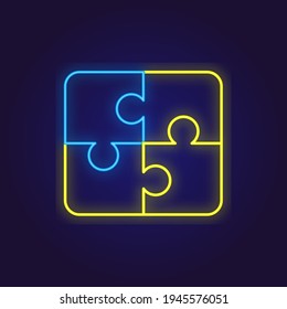 Business partnership color neon icon. Synergy, teamwork, collaboration, research, meeting. Thin line customizable illustration. Vector isolated outline drawing. Editable stroke