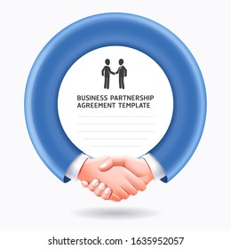 Business partnership conceptual design. Business people handshake template background.