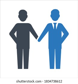 Business partnership, deal icon on white background