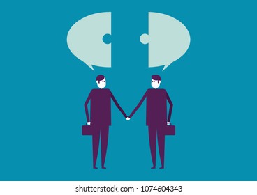 Business with partnership and handshake for agreement success. Business concept vector illustration