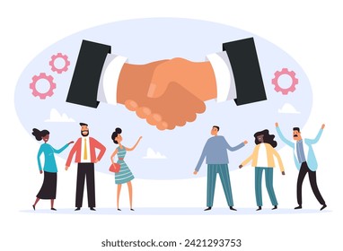 Business partnership handshake concept. Vector flat graphic design illustration