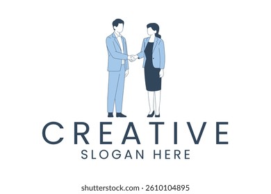 Business partnership handshake vector . Success deal concept. Ideal for corporate