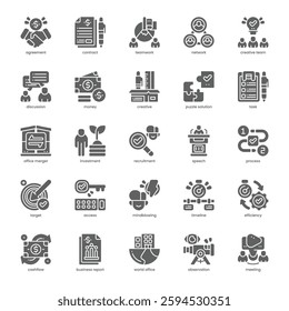 Business Partnership Icon pack for your website, mobile, presentation, and logo design. Business Partnership Icon solid design. Vector graphics illustration and editable stroke.