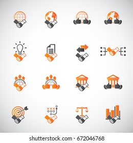 Business partnership icon set