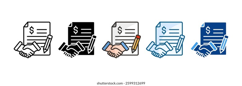 Business Partnership Icon Set Multiple Style Collection