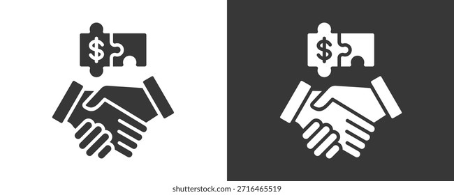 Conjunto De Ícones De Parceria Comercial Coleção De Vetores Isolados Em Preto E Branco