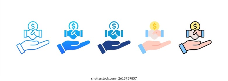 Business Partnership icon sheet multiple style collection