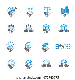 Business partnership icons