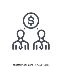 Business Partnership line icon. Finance teamwork and investment vector outline sign.