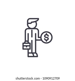 Business partnership linear icon concept. Business partnership line vector sign, symbol, illustration.