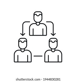 Business partnership linear icon. Synergy, teamwork, collaboration, research, meeting. Thin line customizable illustration. Vector isolated outline drawing. Editable stroke