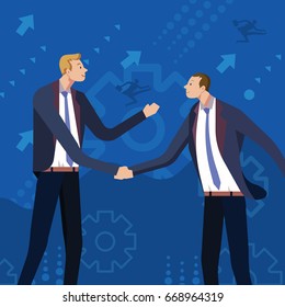 Business partnership meeting concept. Image businessmans handshake. Successful businessmen handshaking after good deal