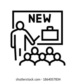 business partnership presentation line icon vector. business partnership presentation sign. isolated contour symbol black illustration