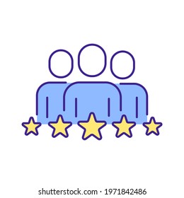 Business partnership RBG color icon. Synergy, teamwork, collaboration, research, meeting. Thin line vector illustration.
