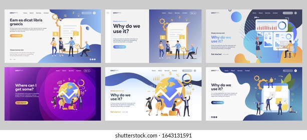 Business partnership set. Partners signing contract, shaking hands, getting money. Flat vector illustrations. Cooperation, profit, success concept for banner, website design or landing web page