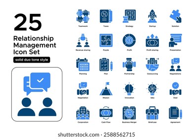 Business Partnership and Successful Deals. Handshake, Agreement, and Collaboration. Vector Illustration. Solid duo tone icon set