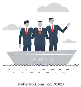 Business partnership, team building, teamwork concept