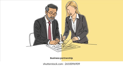 A business partnership thrives on effective communication and strategic discussions. Partners engage in meaningful conversations to negotiate deals, refine plans, and outline future growth strategies.