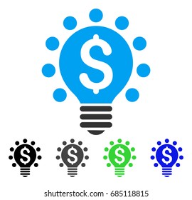 Business Patent Bulb flat vector icon. Colored business patent bulb gray, black, blue, green icon variants. Flat icon style for application design.