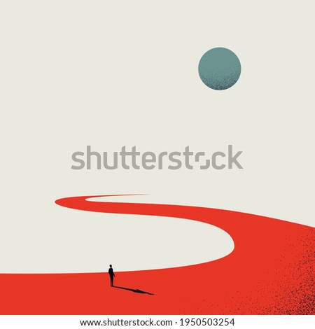Business path, road vector concept. Symbol of planning, strategy, future and ambition. Minimal eps10 illustration