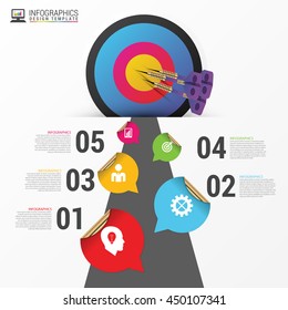 business path. Timeline infographic template. Vector illustration