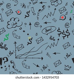 business pattern colorful doodle vector
