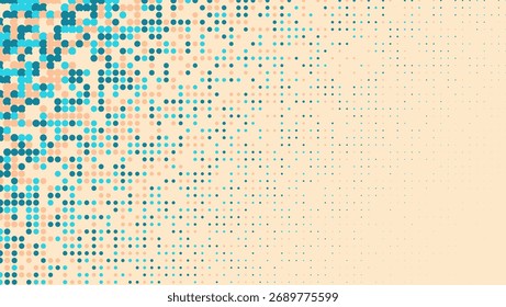 Patrón de negocio. Arte Fresco De Memphis Con Círculos. Elementos Dinámicos En Presentación 2d. Volante colorido. Póster de semitono minimalista. Fondo de puntos geométricos. Patrón de negocios de moda