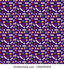 Business pattern on violet and white background. Seamless business pattern. Vector.