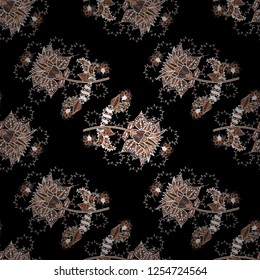 Business pattern on yellow, white and gray background. Bitcoin. Dollars. Raster. Seamless business pattern.