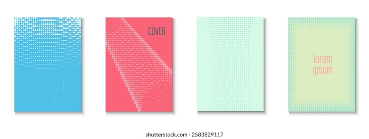 Business Pattern Set. Color Circles On Memphis Layout. Linear Frame With Geometric Design. Book Flyer. Minimalist Abstract Template. Geometric Music Poster. Trendy Business Pattern