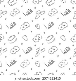 business pattern. startup seamless pattern. doodle business seamless pattern. startup background