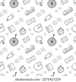 business pattern. startup seamless pattern. doodle business seamless pattern. startup background