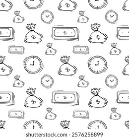 business pattern. startup seamless pattern. doodle business seamless pattern. startup background