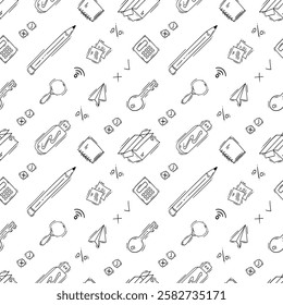 business pattern. startup seamless pattern. doodle business seamless pattern. startup background