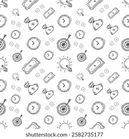 business pattern. startup seamless pattern. doodle business seamless pattern. startup background